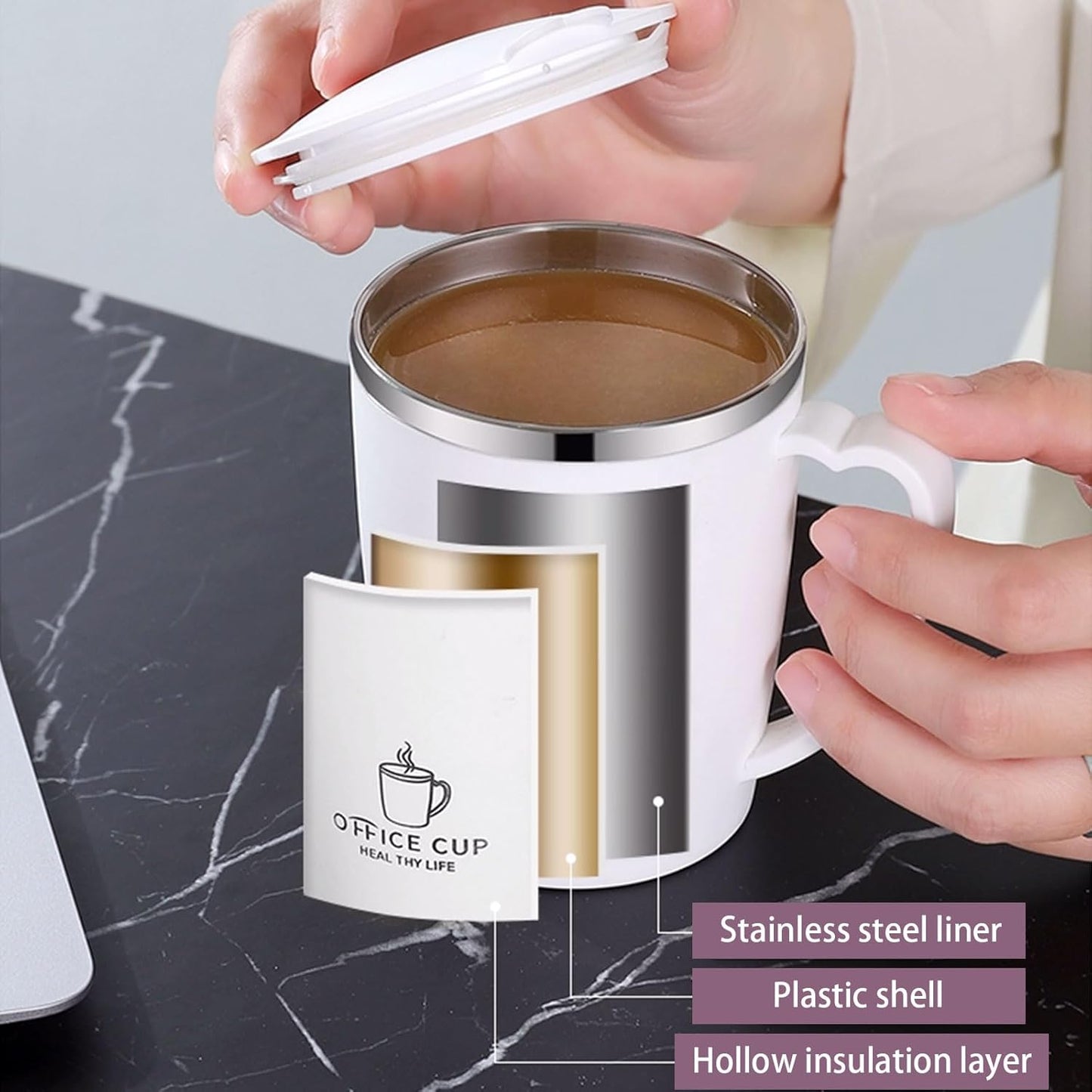 Calmiya™ Travel Mug – Stainless Tea & Coffee